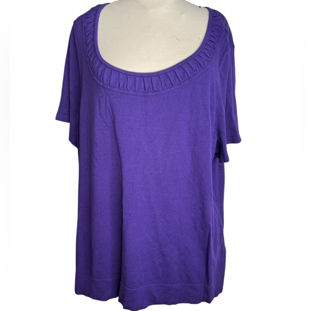 Semantiks Purple Short Sleeve Blouse
